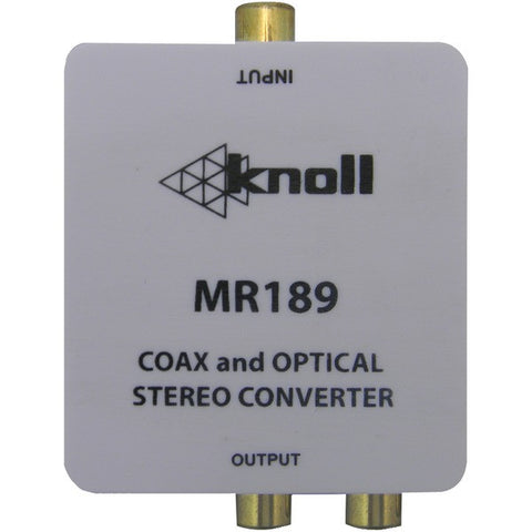 KNOLL SYSTEMS MR189 MR189 Coaxial-Optical to Analog Stereo Adapter