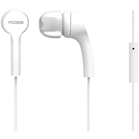 KOSS 189585 KEB9i Noise-Isolating Earbuds with Microphone (White)