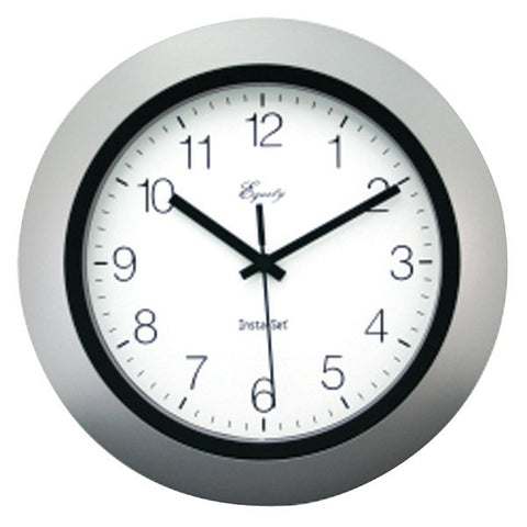 EQUITY BY LA CROSSE 40222S 10" Silver Insta-Set Wall Clock