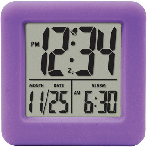 EQUITY BY LA CROSSE 70904 Soft Cube LCD Alarm Clock (Purple)
