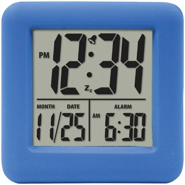 EQUITY BY LA CROSSE 70905 Soft Cube LCD Alarm Clock (Blue)