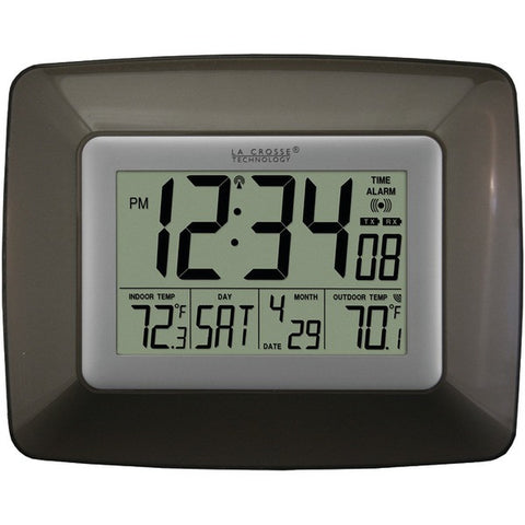 LA CROSSE TECHNOLOGY WS-8119U-IT-CHO Atomic Digital Clock with Indoor-Outdoor Temperature (Black)