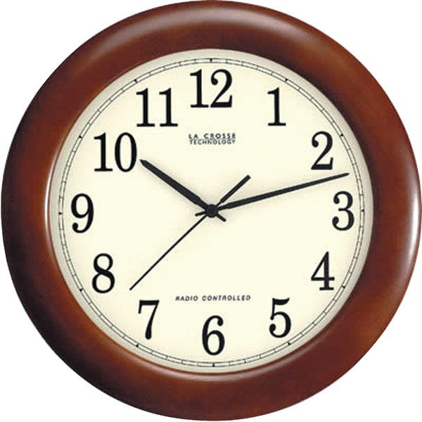 LA CROSSE TECHNOLOGY WT-3122A 12.5" Walnut Atomic Wall Clock