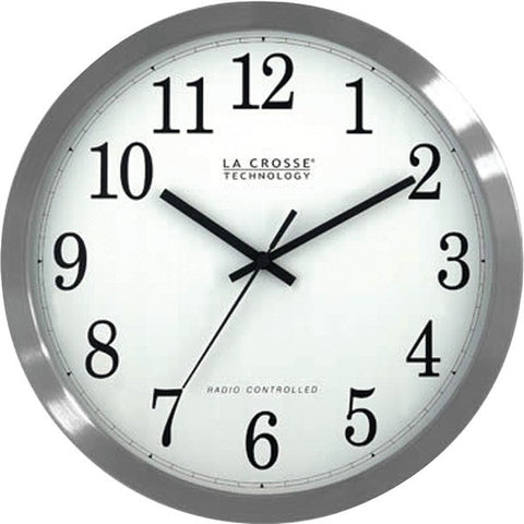 LA CROSSE TECHNOLOGY WT-3126B 12" Stainless Steel Atomic Wall Clock