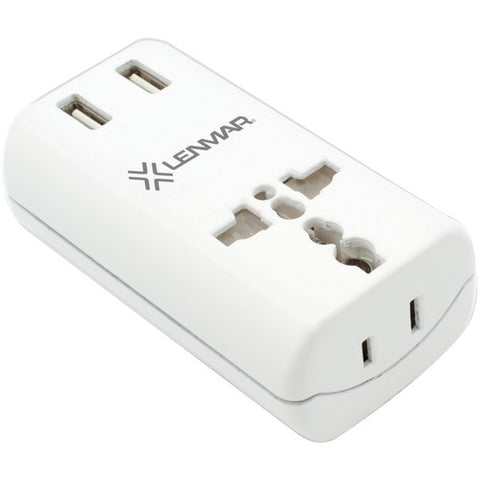 LENMAR AC150USBW Ultracompact All-in-One Travel Adapter with USB Port (White)