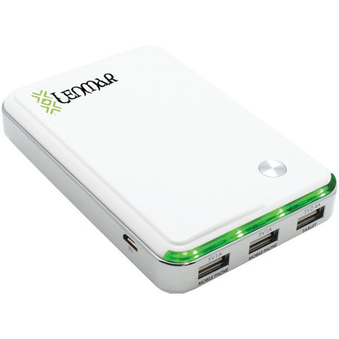LENMAR PPW11000UW 11,000mAh Helix Power Bank with 3 USB Ports for Cellular Phones & Tablets (White)
