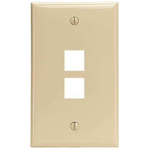 LEVITON 41080-2IP 2-Port QuickPort(R) Wall Plate (Ivory)