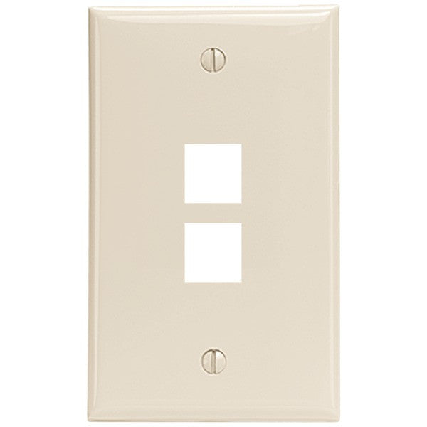 LEVITON 41080-2TP 2-Port QuickPort(R) Wall Plate (Light Almond)