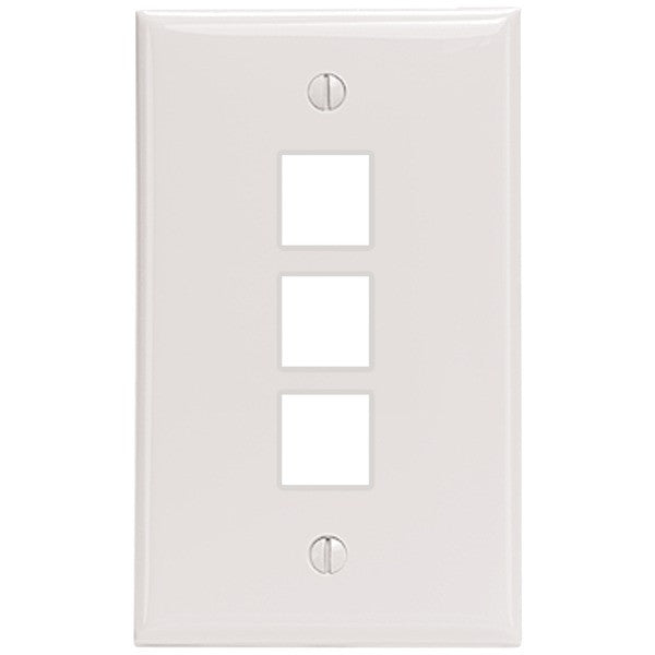 LEVITON 41080-3WP 3-Port QuickPort(R) Wall Plate (White)