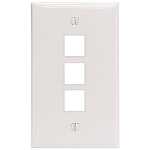 LEVITON 41080-3WP 3-Port QuickPort(R) Wall Plate (White)