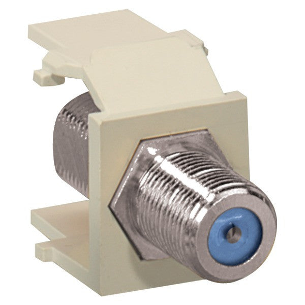 LEVITON 41084-FTF QuickPort(R) Nickel-Plated F-Type Adapter (Light Almond)