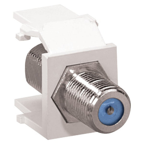 LEVITON 41084-FWF QuickPort(R) Nickel-Plated F-Type Adapter (White)