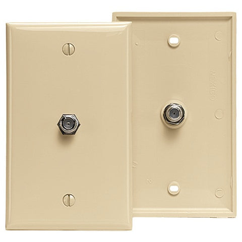 LEVITON 80781-I F-Connector Wall Plate (Ivory)