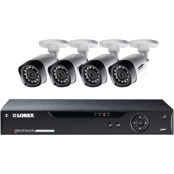 LOREX LHV21081TC4B 8-Channel MPX 1080p HD 1TB DVR with 4 Weatherproof IR Cameras