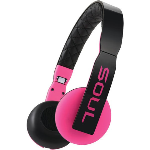 SOUL 81971073 Loop On-Ear Headphones with Microphone (Pink-Black)