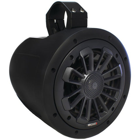 MB Quart NT1-116B Nautic Series 2-Way Wake Tower Speaker with Matte Black Finish & Mounting Hardware (6.5", 120 Watts, No Illumination)