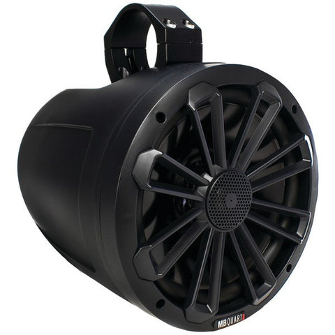 MB Quart NT1-120B Nautic Series 2-Way Wake Tower Speaker with Matte Black Finish & Mounting Hardware (8 in., 140 Watts, No Illumination)