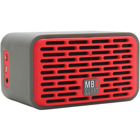 MB Quart QUB2.10301 Dual-Driver Bluetooth(R) Speaker (Gray Rubber Cover & Red Grille)