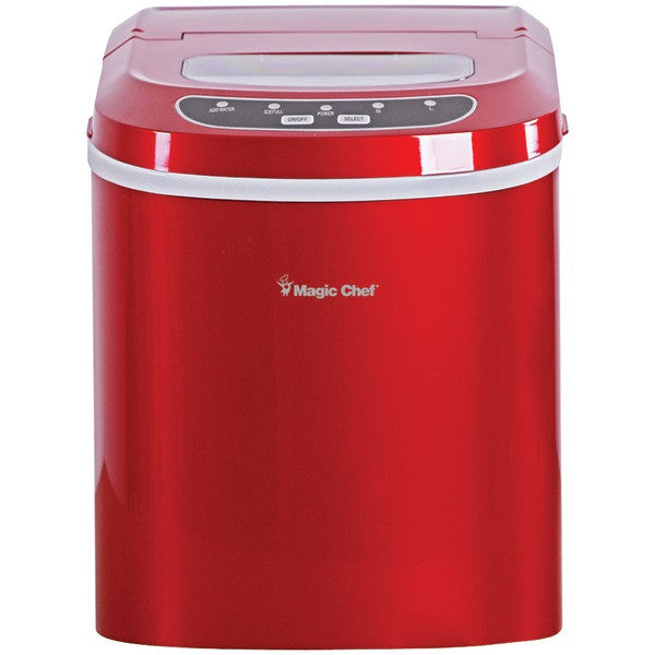 MAGIC CHEF MCIM22R 27lb-Capacity Ice Maker (Red)