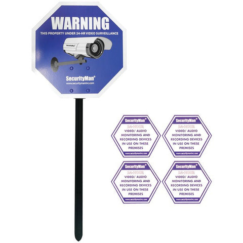 SECURITYMAN SM-SIGN Reflective Security Warning Sign with Yard Stake