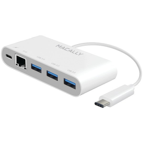 MACALLY UC3HUB3GBC USB-C(TM) to USB-A Hub with USB-C(TM) & Ethernet Ports