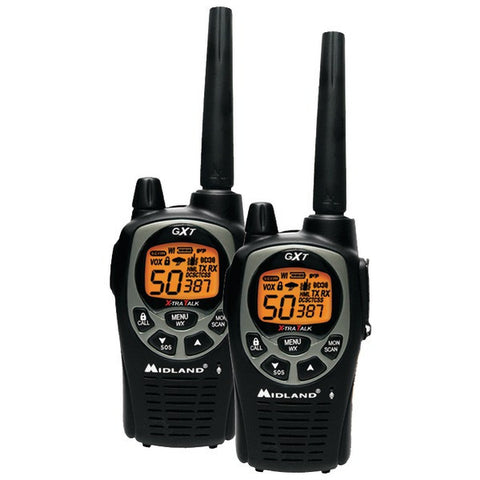 MIDLAND GXT1000VP4 36-Mile GMRS Radio Pair Pack with Drop-in Charger & Rechargeable Batteries