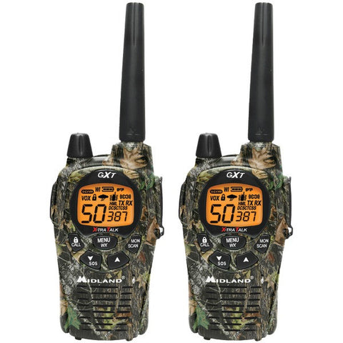 MIDLAND GXT1050VP4 36-Mile Camo GMRS Radio Pair Pack with Drop-in Charger & Rechargeable Batteries