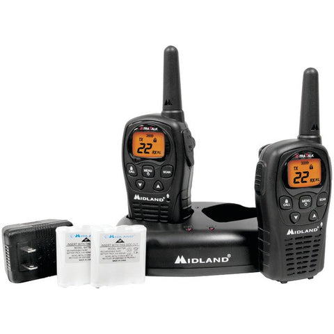 MIDLAND LXT500VP3 24-Mile GMRS Radio Pair Pack with Drop-in Charger & Rechargeable Batteries