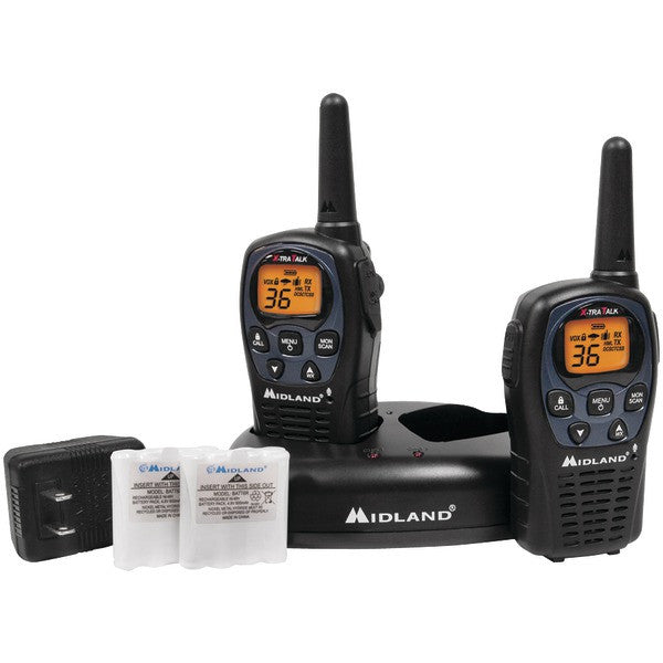 MIDLAND LXT560VP3 26-Mile GMRS Radio Pair Pack with Drop-in Charger & Rechargeable Batteries