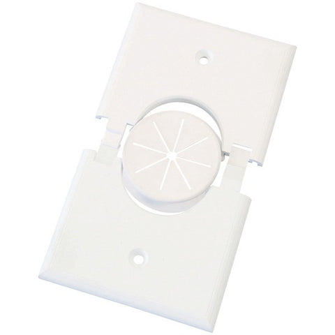 MIDLITE 1GSPWH-GR10 Single-Gang Splitport(TM) Plus Wall Plate with Grommet (White)