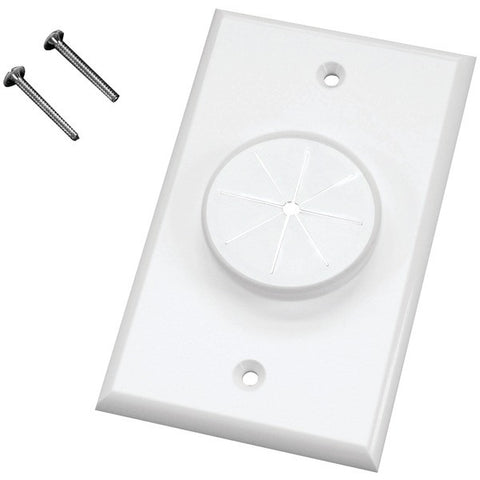 MIDLITE 1GWH-GR1 Single-Gang Wireport(TM) Wall Plate with Grommet (White)