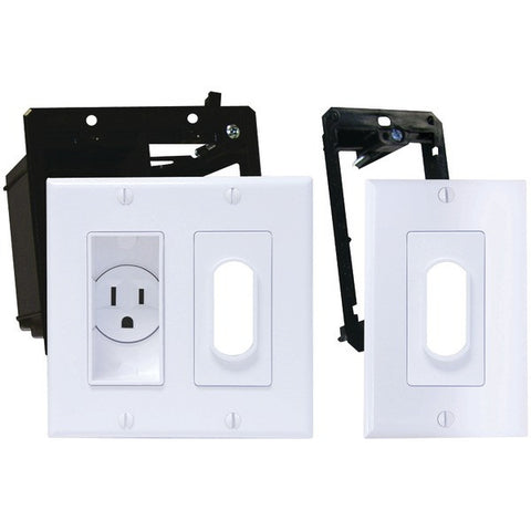 MIDLITE 2A4641-1G-W Decor Recessed Receptacle Kit & Wireport(TM) with Grommet