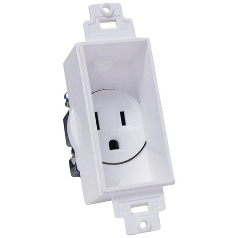 MIDLITE 4641-W Single-Gang Decor Recessed Receptacle