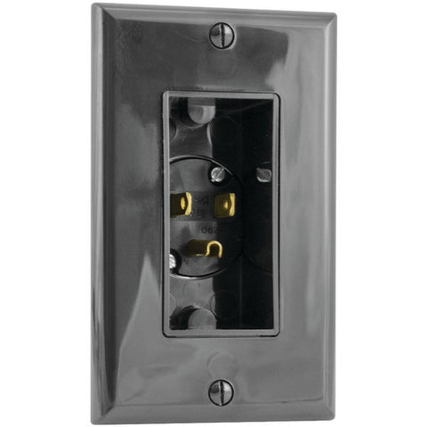 MIDLITE 4642-B Single-Gang Decor Recessed Power Inlet (Black)