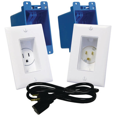 MIDLITE A46-W Decor Recessed Receptacle & Power Inlet Kit (White)