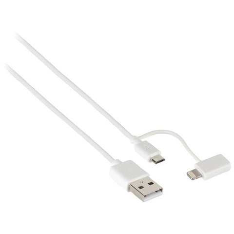 AXXESS MOBILITY AXM-USBML 2-in-1 Lightning(R) & Micro USB to USB Charging & Data Cable, 1m