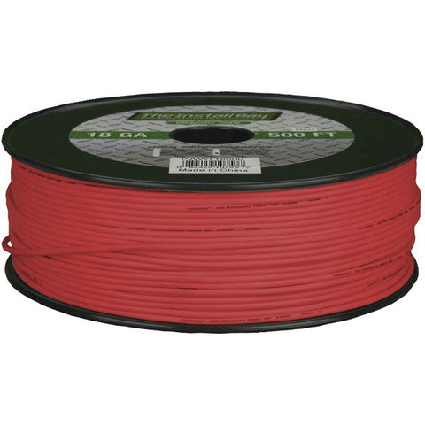 INSTALL BAY PWRD18500 18-Gauge Primary Wire, 500ft (Red)