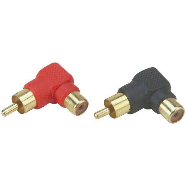 INSTALL BAY RCAMRA-10 Mini Right-Angle RCA-Barrel Connectors, 10 pk