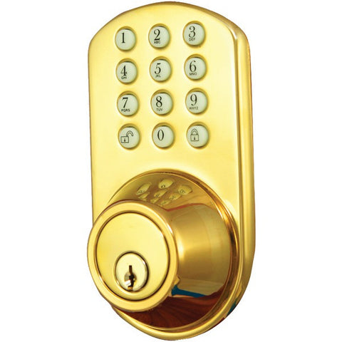 MORNING INDUSTRY INC HF-01P Touchpad Electronic Dead Bolt (Polished Brass)