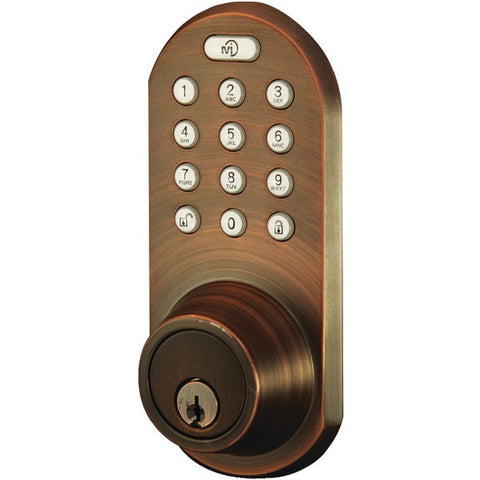 MORNING INDUSTRY INC QF-01OB 3-in-1 Remote Control & Touchpad Dead Bolt (Oil Rubbed Bronze)