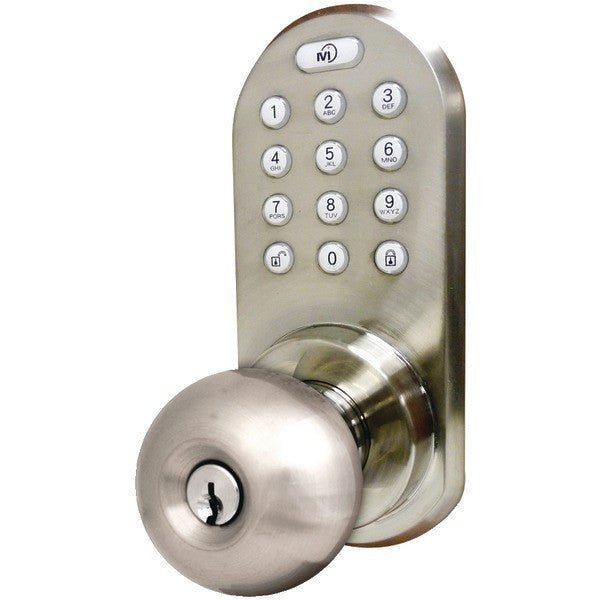 MORNING INDUSTRY INC QKK-01SN 3-in-1 Remote Control & Touchpad Doorknob (Satin Nickel)