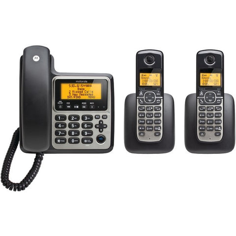 MOTOROLA M803C DECT 6.0 3-Handset Digital Cordless-Corded Phone System with Answering Machine