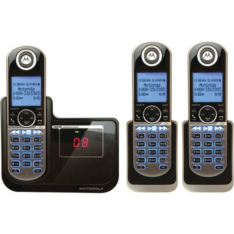 MOTOROLA P1003 DECT 6.0 Cordless Phone System with Caller ID & Answering System (3-Handset System)