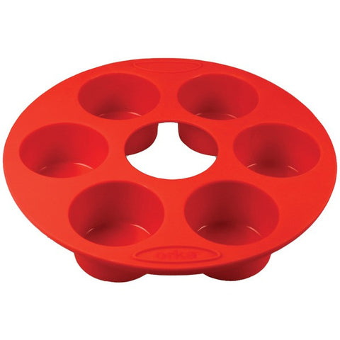 ORKA OD120201 6-Mold Silicone Muffin Pan, Set of 2 (Red)