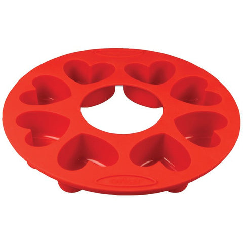 ORKA OD140201 8-Mold Silicone Heart Pan, Set of 2 (Red)