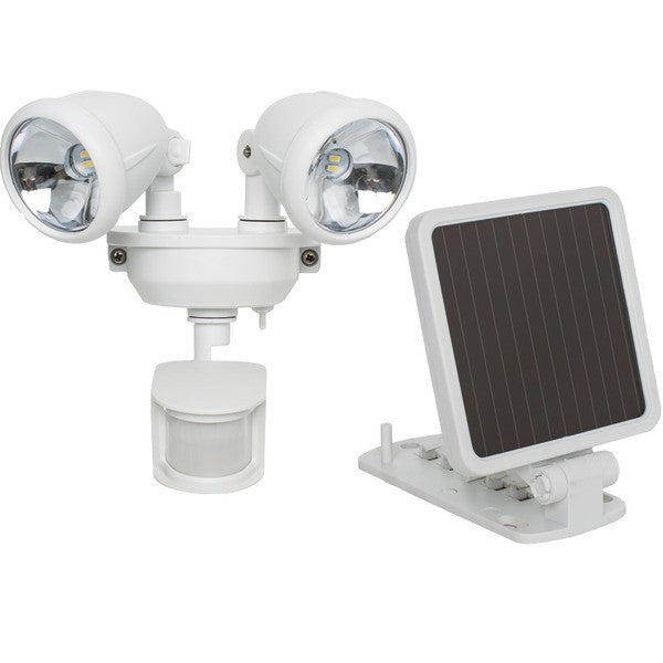 MAXSA INNOVATIONS 44217 Solar-Powered Dual Head LED Security Spotlight (White)