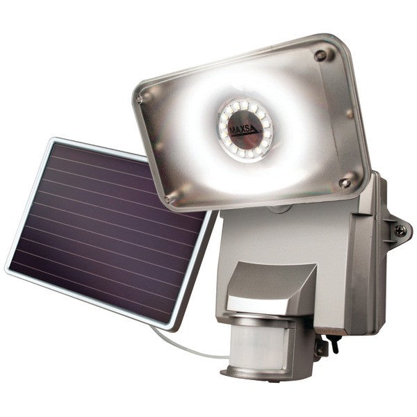 MAXSA INNOVATIONS 44640 Motion-Activated Solar LED Security Flood Light (Silver)