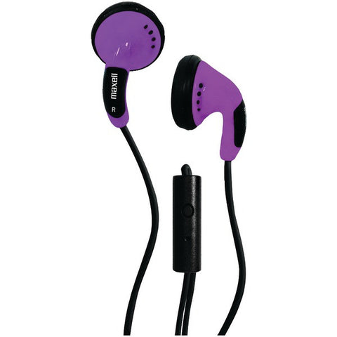 MAXELL 196145 Color Earbuds with Microphone (Purple)