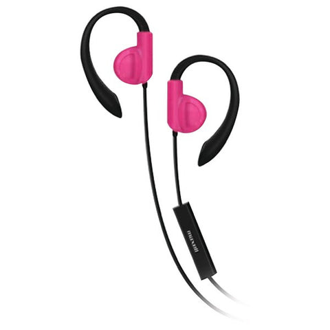 MAXELL 199636 Fitness Earhooks with Microphone (Pink)