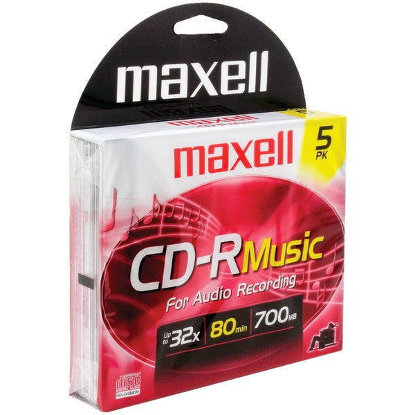 MAXELL 625132 80-Minute Music CD-Rs (5 pk)